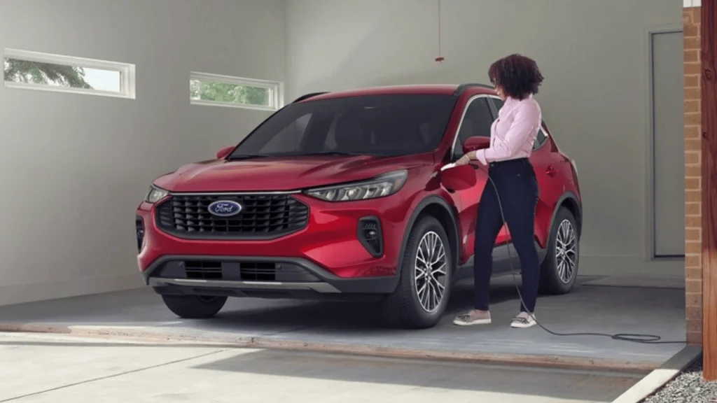 2025 Ford Escape ST-Line Hybrid charging at home, a smart fit for eco-conscious Cleveland drivers.
