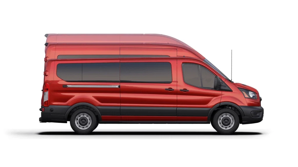 2025 Ford Transit® shown in profile with high roof, representing why Euclid businesses count on it for dependable space and transport solutions.
