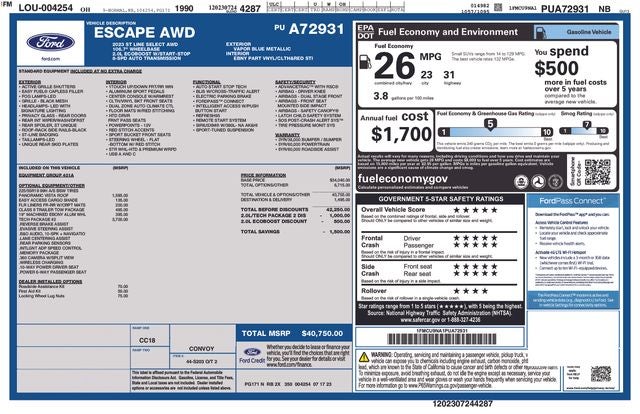 2023 Ford Escape ST-Line Select