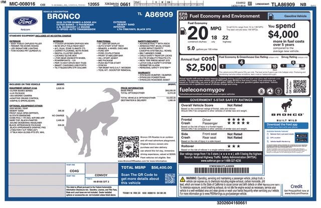 2026 Ford Bronco Outer Banks In-Transit