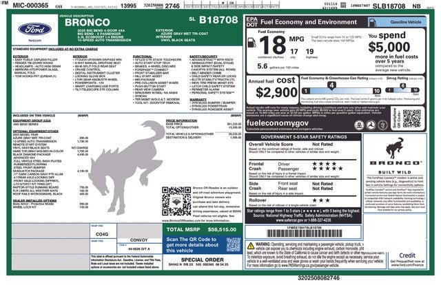 2025 Ford Bronco Big Bend In-Transit