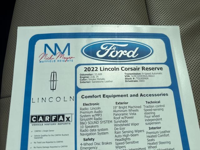 2022 Lincoln Corsair Reserve