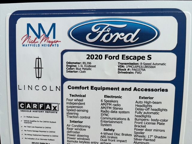 2020 Ford Escape S