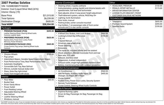 2007 Pontiac Solstice Base