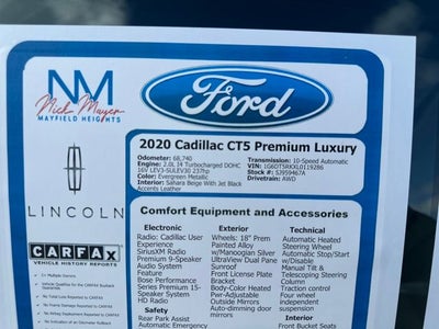 2020 Cadillac CT5 Premium Luxury