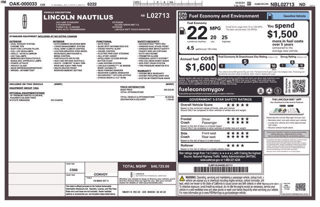 2022 Lincoln Nautilus Standard