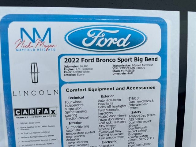 2022 Ford Bronco Sport Big Bend