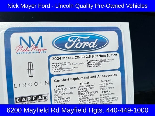 2024 Mazda Mazda CX-30 2.5 S Carbon Edition