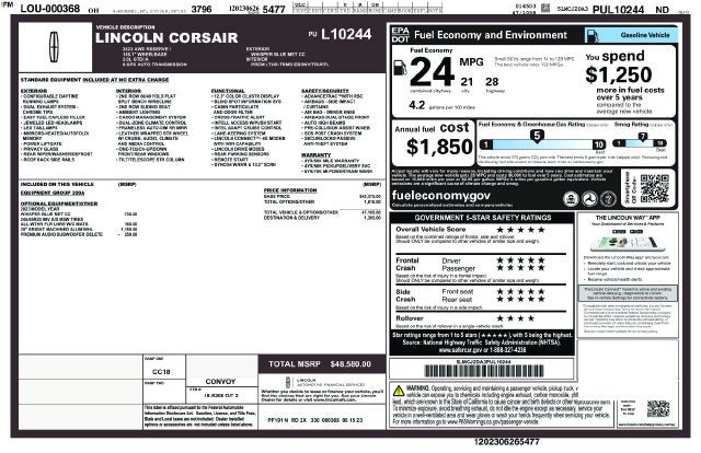 2023 Lincoln Corsair Reserve