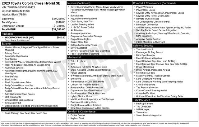 2023 Toyota Corolla Cross Hybrid SE