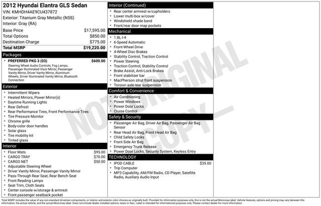 2012 Hyundai Elantra GLS