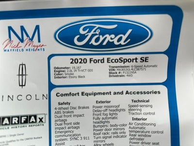 2020 Ford EcoSport SE