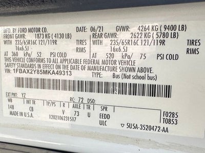 2021 Ford Transit-350 XLT 15 PASSENGER