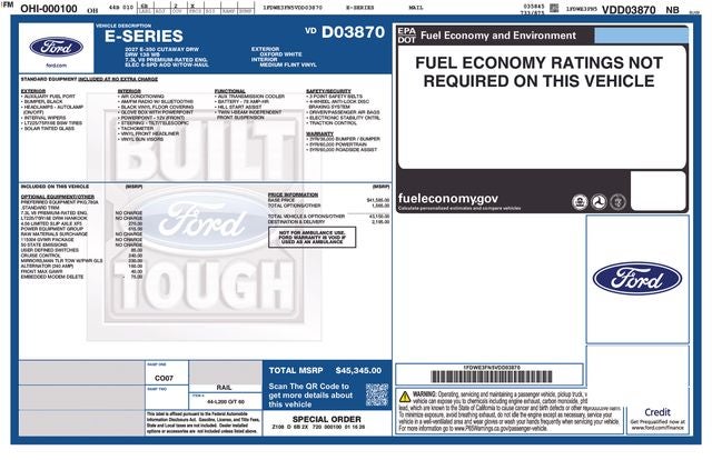 2027 Ford E-350SD SERVICE UTILITY BODY Cutaway