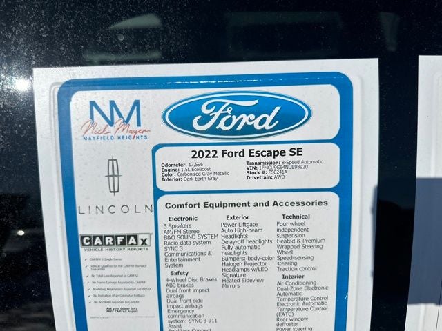 2022 Ford Escape SE
