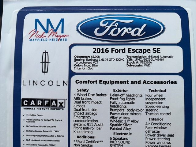 2016 Ford Escape SE