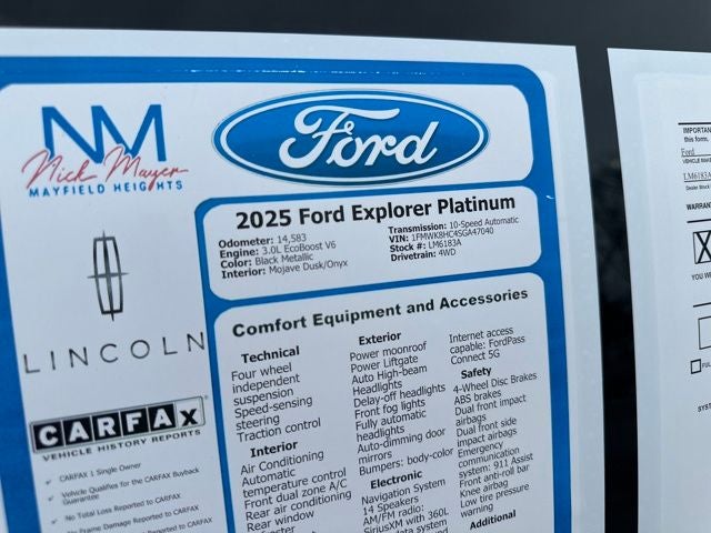 2025 Ford Explorer Platinum