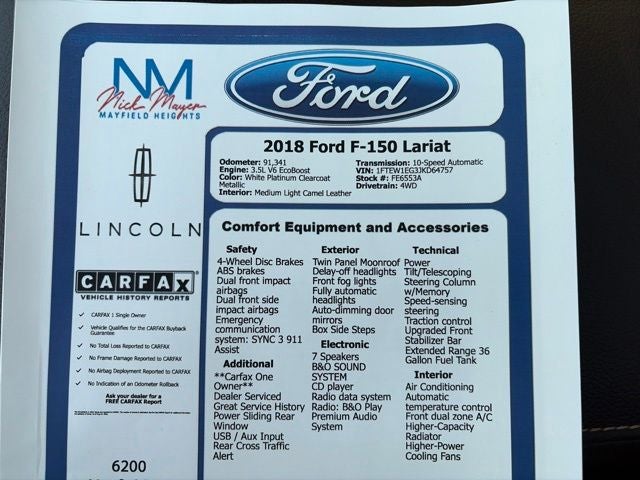 2018 Ford F-150 Lariat