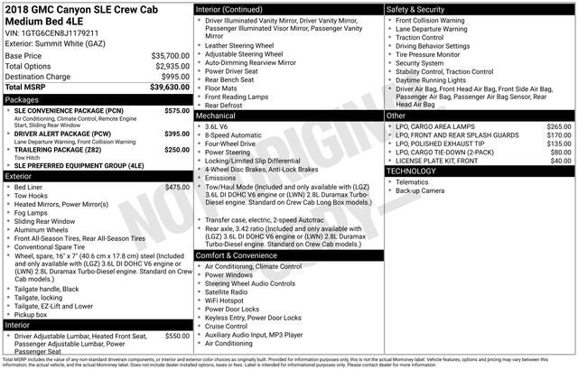 2018 GMC Canyon SLE1