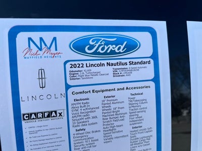 2022 Lincoln Nautilus Standard