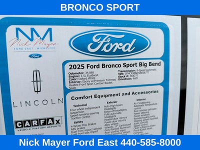 2025 Ford Bronco Sport Big Bend