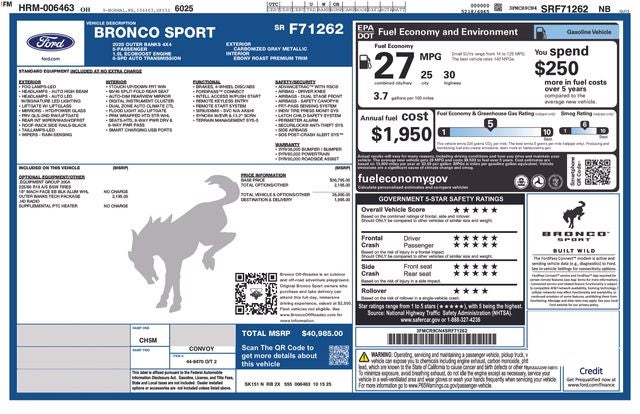 2025 Ford Bronco Sport Outer Banks IN-TRANSIT