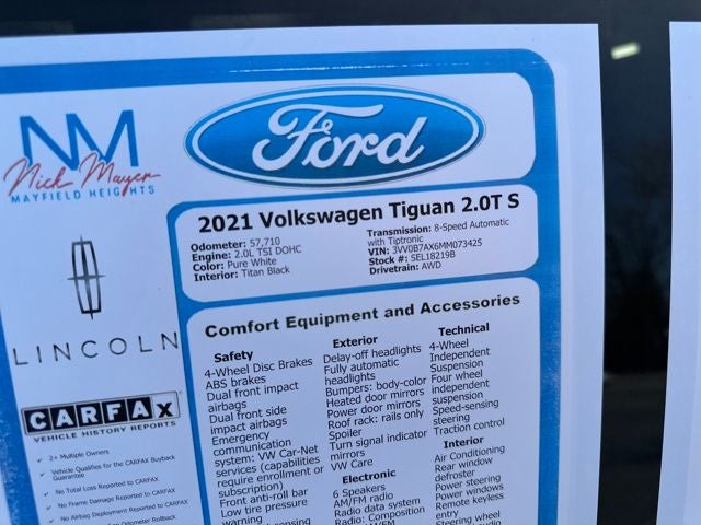 2021 Volkswagen Tiguan 2.0T S