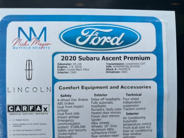 2020 Subaru Ascent Premium