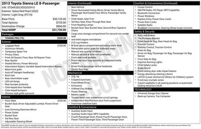 2013 Toyota Sienna LE 8 Passenger