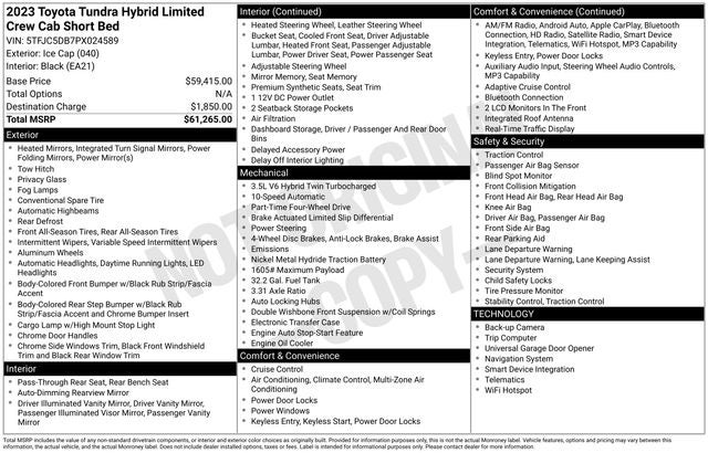 2023 Toyota Tundra Hybrid Limited