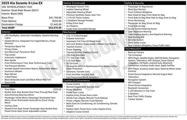 2025 Kia Sorento X-Line EX