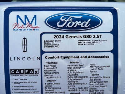 2024 Genesis G80 2.5T
