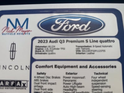2023 Audi Q3 Premium S Line quattro