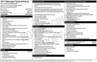 2017 Volkswagen Tiguan 2.0T Wolfsburg Edition 4Motion