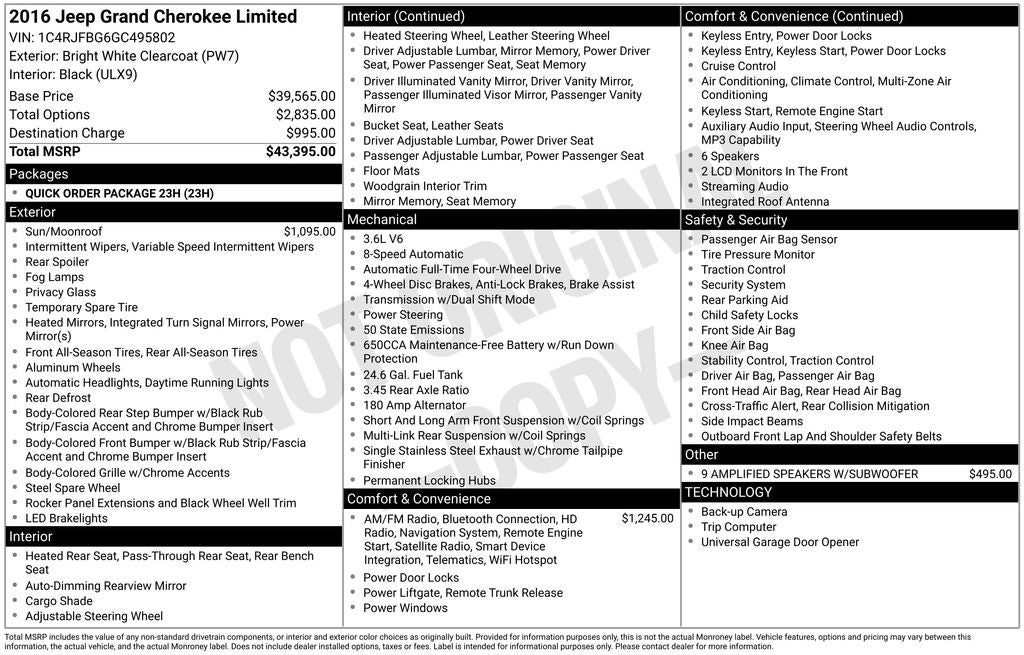 2016 Jeep Grand Cherokee Limited