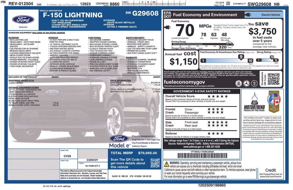 2025 Ford F-150 Lightning Lariat