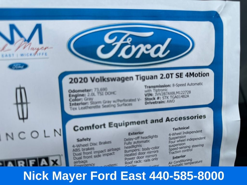 2020 Volkswagen Tiguan 2.0T SE 4Motion