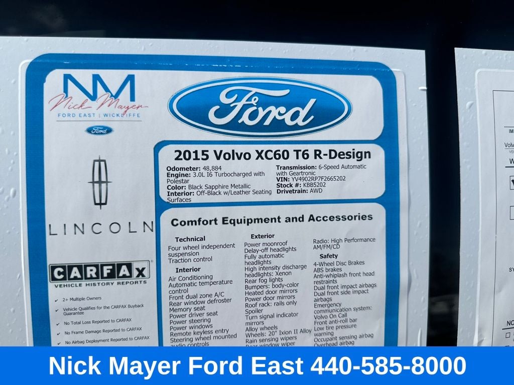2015 Volvo XC60 T6 R-Design