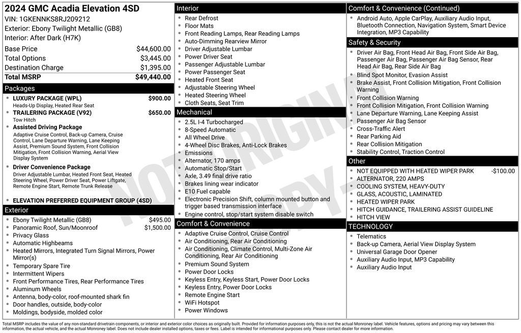 2024 GMC Acadia Elevation