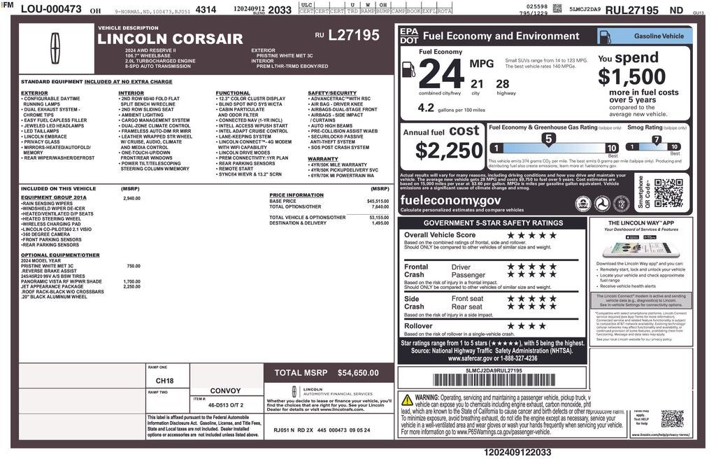 2024 Lincoln Corsair Reserve
