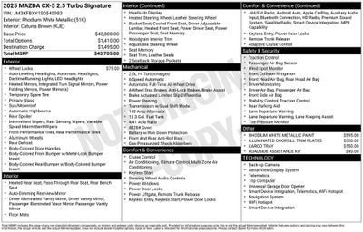 2025 Mazda Mazda CX-5 2.5 Turbo Signature