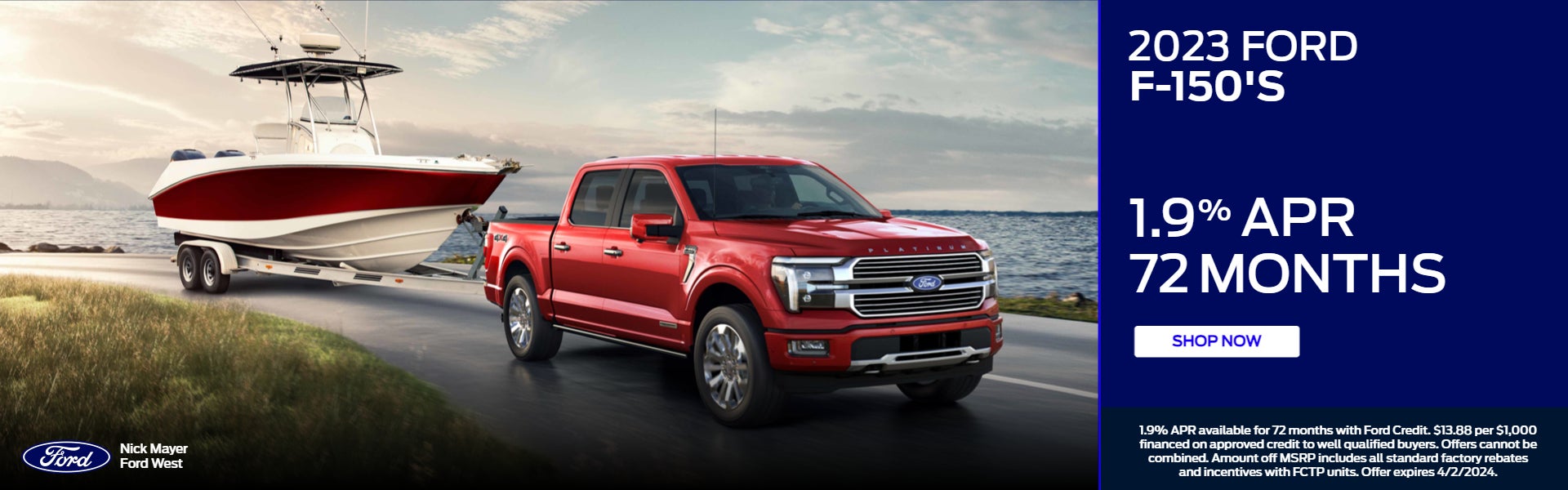 2023 Ford F-150, 1.9% 72 months