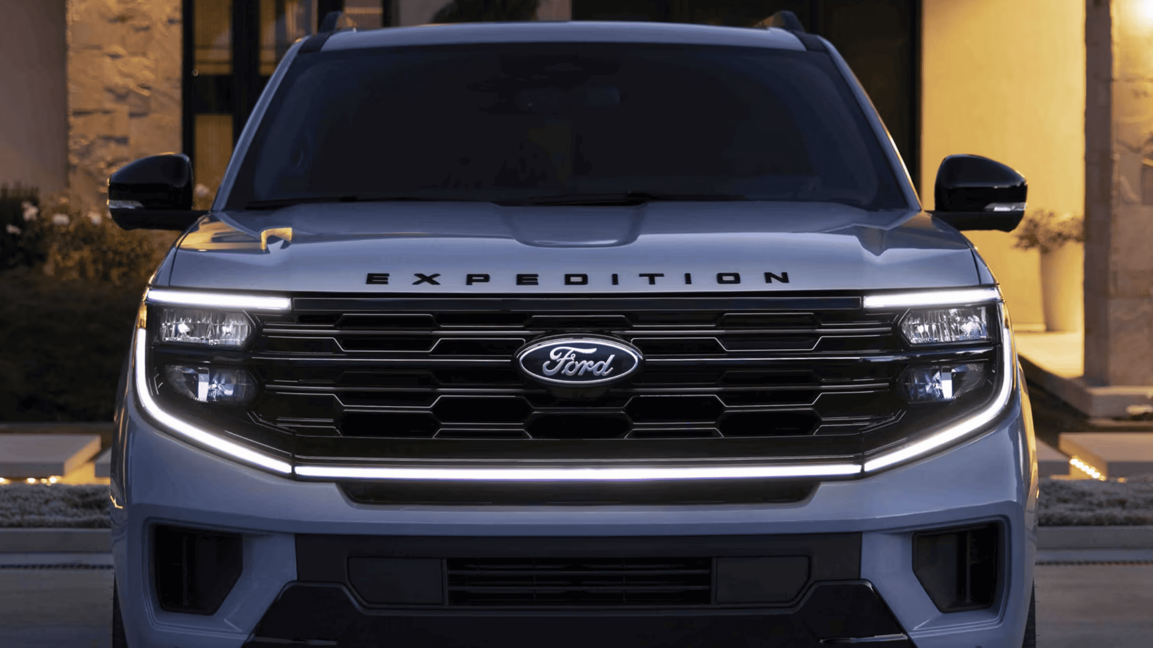 Front view of the 2025 Ford Expedition showcasing bold grille design in Cleveland, OH